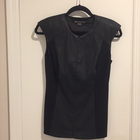 GUC A|X faux leather top with adjustable zipper - Picture 1 of 8